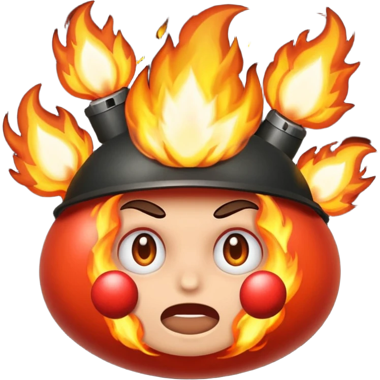 Create a mind blowing face with bombs coming out  emoji