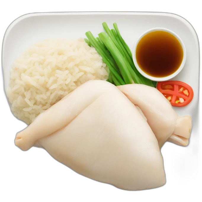 hainan chicken rice on a plate emoji
