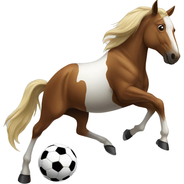 Horse playing soccer emoji