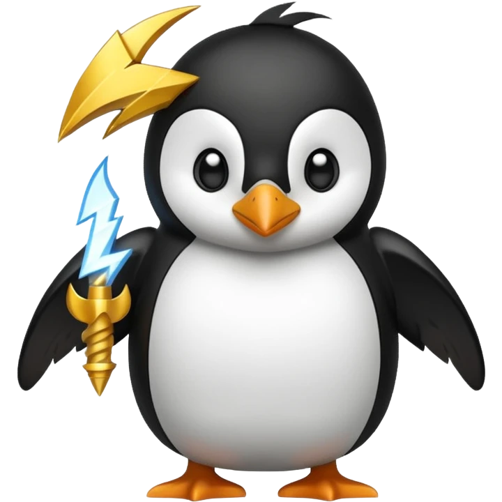 pengiun zeus holding lightning emoji