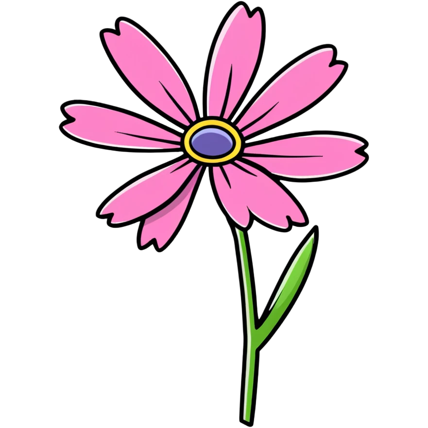 pink African daisy flower, Osteospermum, single flower with pink petals emoji