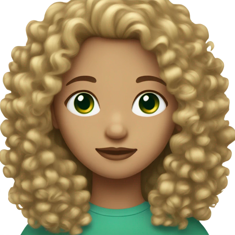 Curly hair light skin woman with green/blue eyes emoji