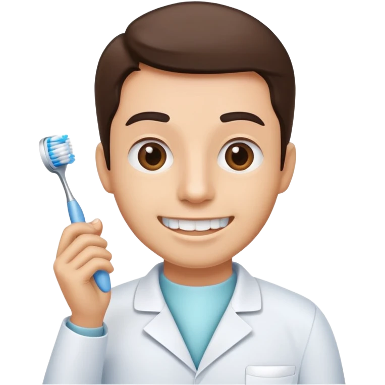 dentist with toothbrush emoji