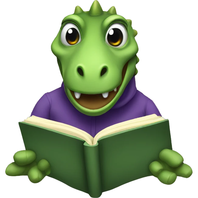 Dinasour reading emoji