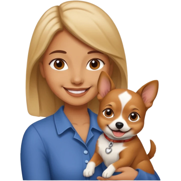 a woman vet holding a small dog emoji