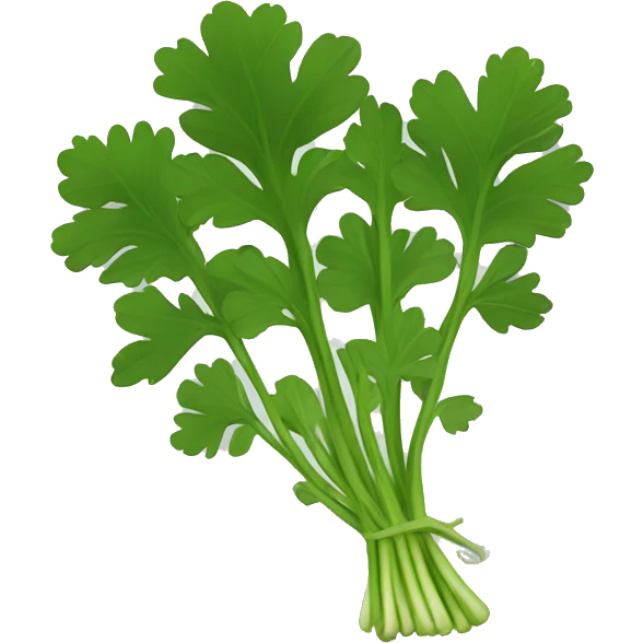 cilantro with black ground emoji
