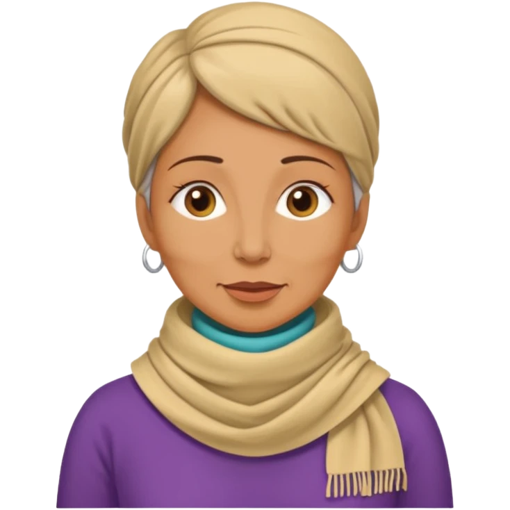 a woman, middle age, waring a tracheao stoma emoji