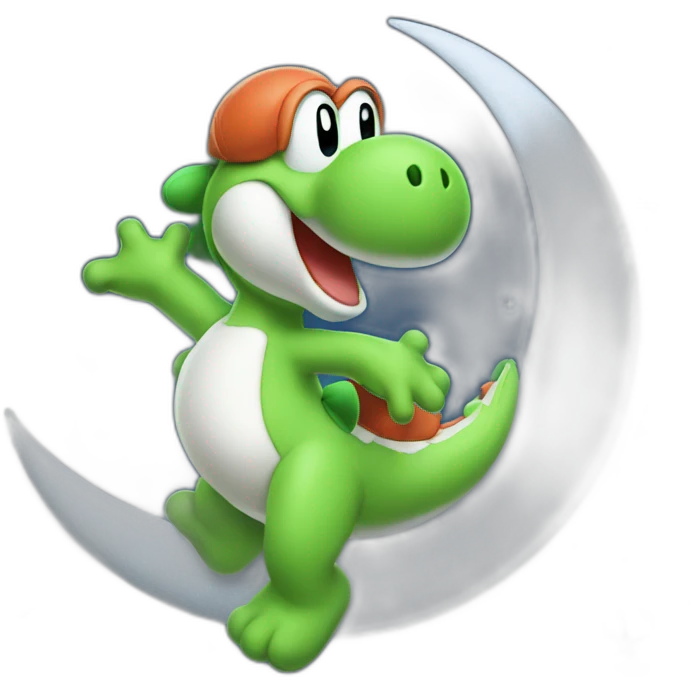 yoshi to the moon emoji
