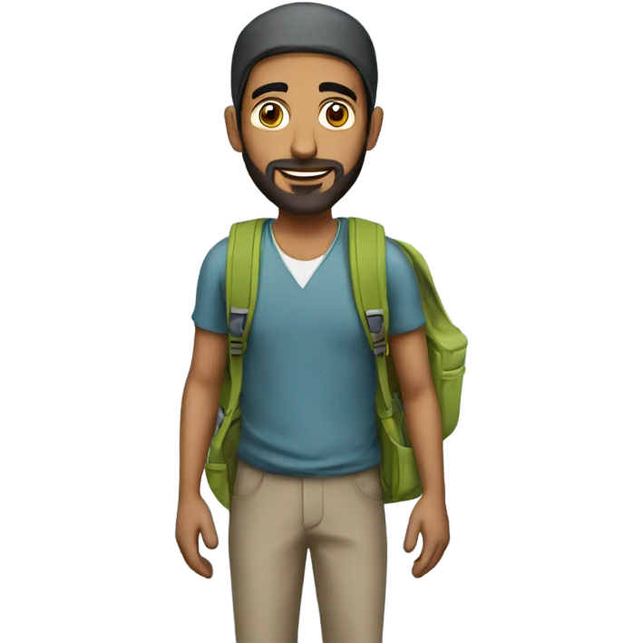 Arab man with backpack emoji