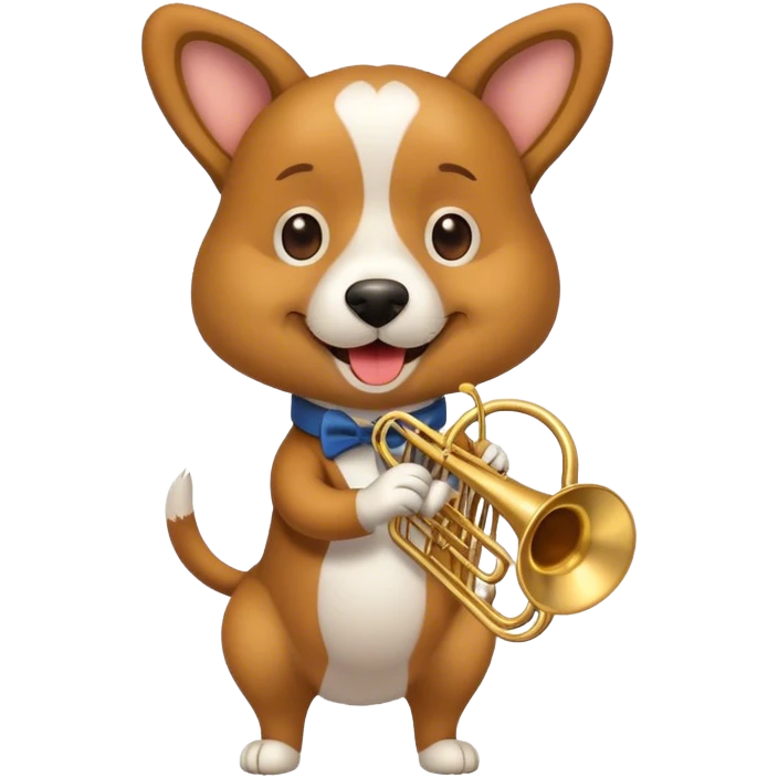 dog playing a trombone emoji