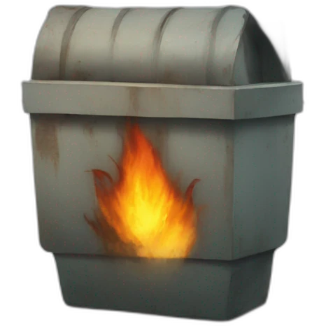 dumpster fire with a human being inside emoji