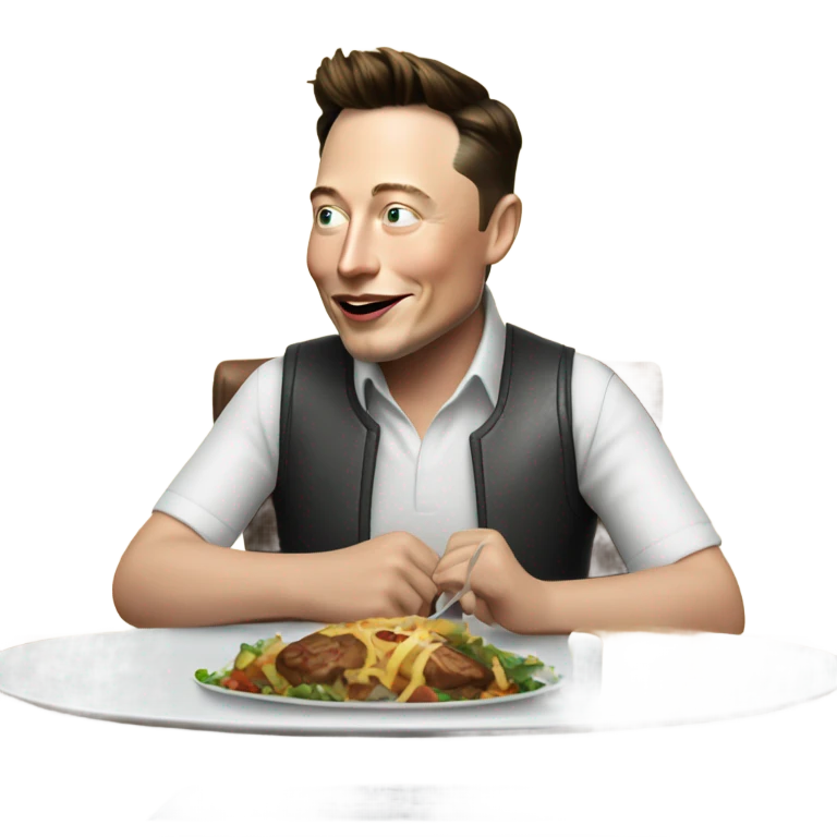 Elon musk eating dinner  emoji