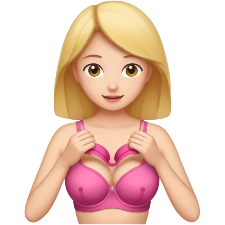 A girl opening bra emoji