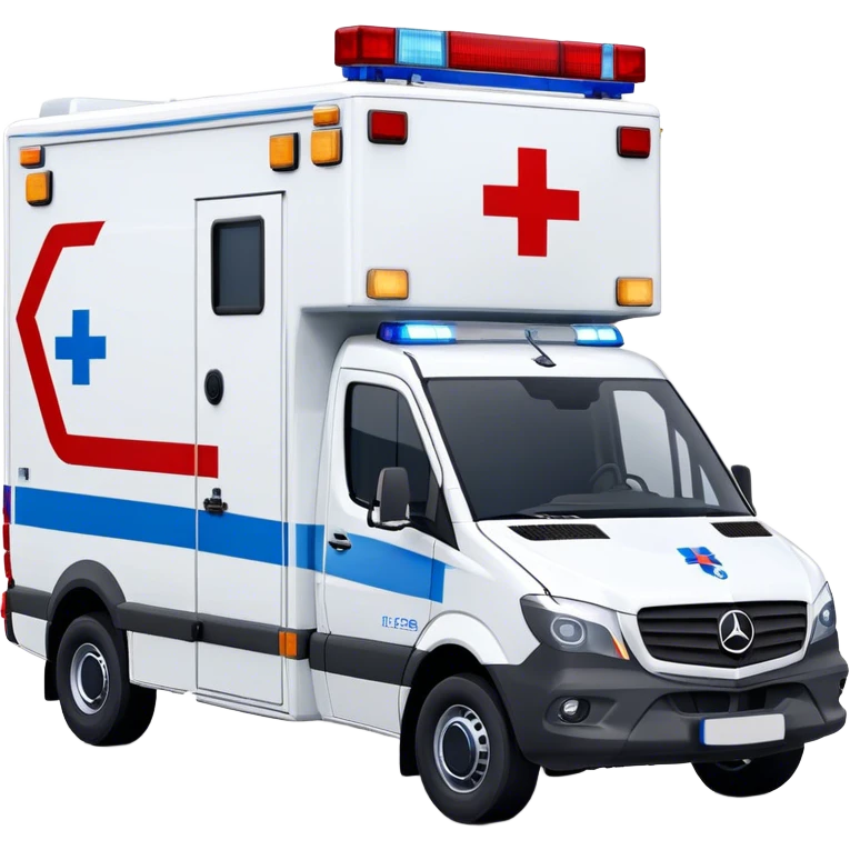 Ambulance - Mercedes-Benz Sprinter (Model Year: 2018) (Iconic Colour: White with red and blue markings) emoji
