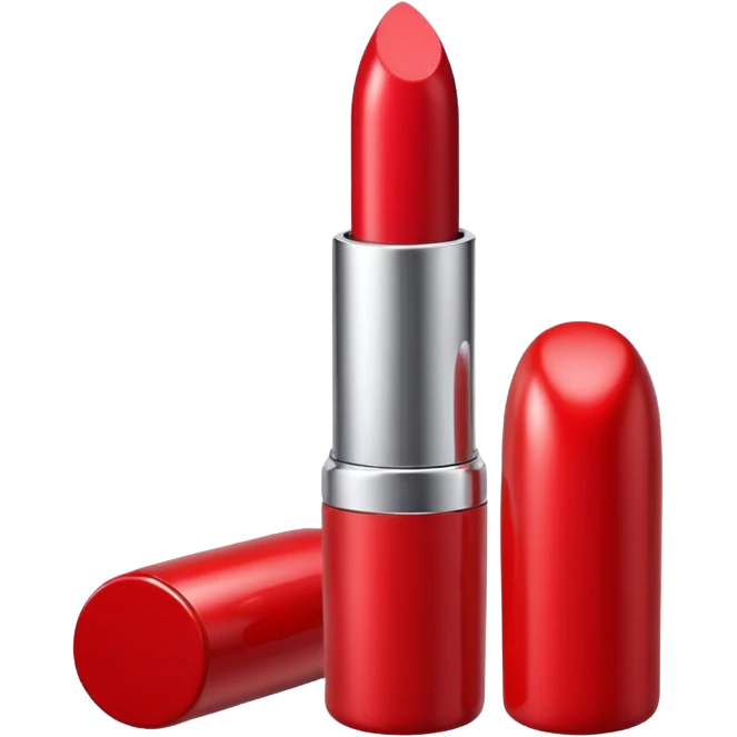 lipstick bullet, polished silver chrome, sexy beauty symbol emoji