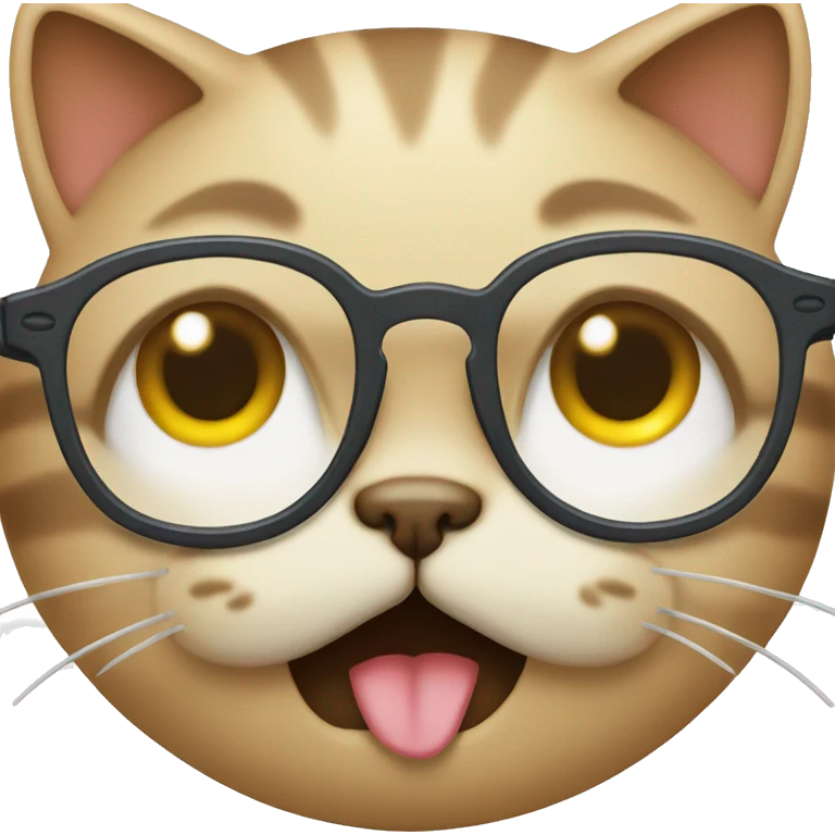 a crying cat wearing glasses  emoji
