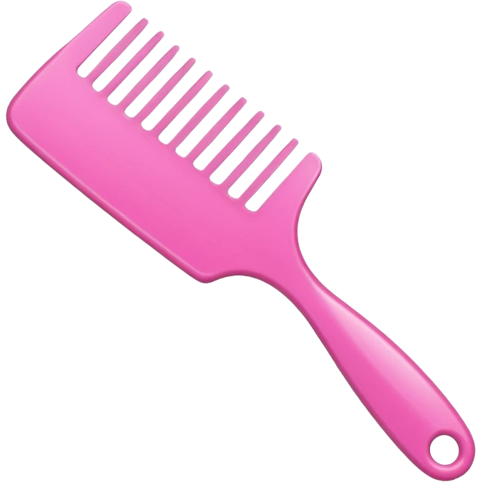 Pink comb with handle emoji