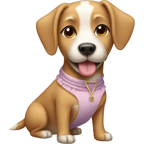 Dog wearing a dress emoji