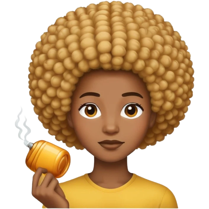 Make a black one with afro honey-colored hair, finishing the hair emoji