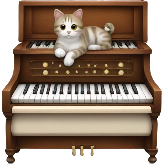 Harmonium played by cat emoji