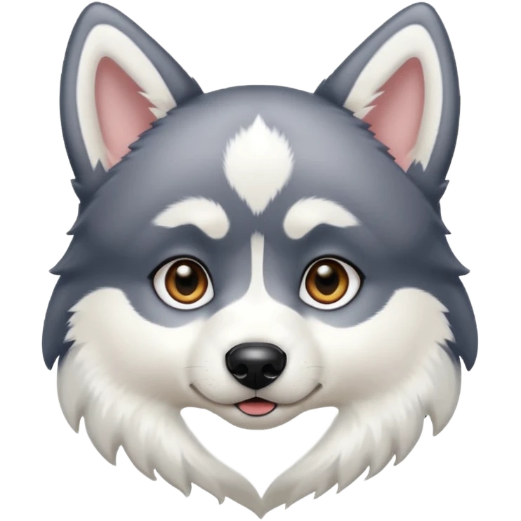 perrito husky con orejas negras cabeza  blanca y heterocromia emoji