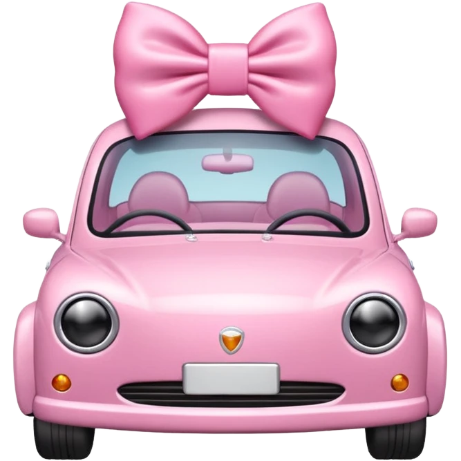 Soft girly car with pink bow emoji