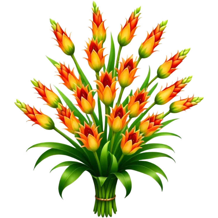 big bouquet Torch Lily flower, luxuriant, stem, leaf emoji