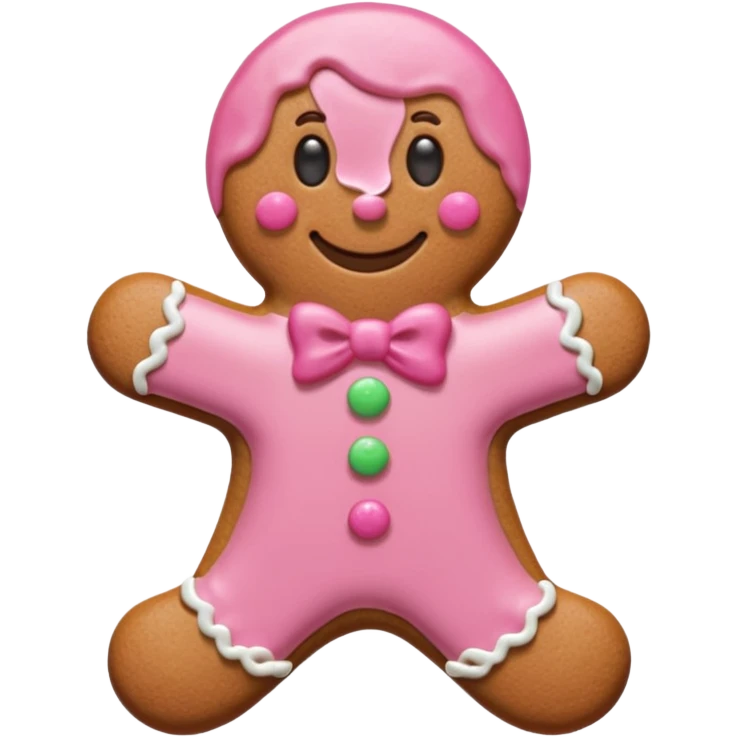Gingerbread man in pink emoji