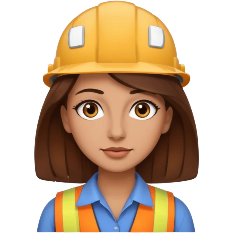 Arquitecta ojos marrones pestañas pelo marron por los hombros emoji