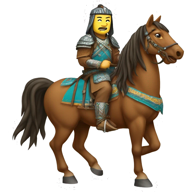 legendary Genghis Khan on horse emoji