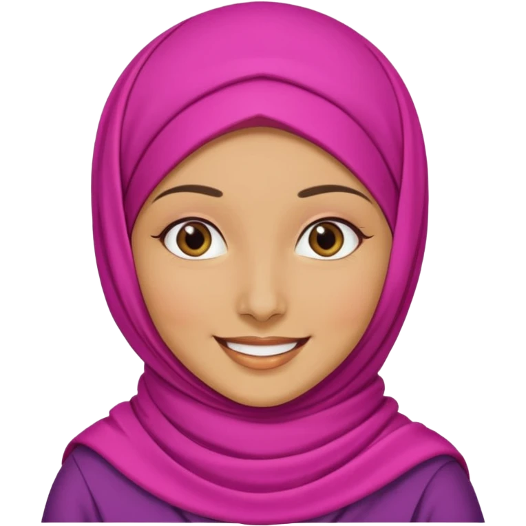  Hijab (headscarf covering hair/neck), lady with smile  emoji