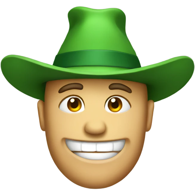 Giant green hat emoji