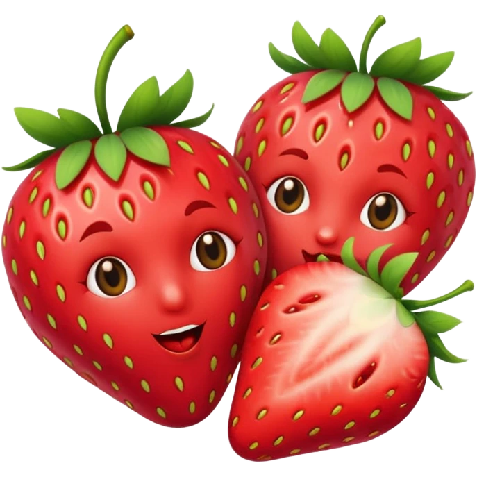 strawberry and red kiss emoji