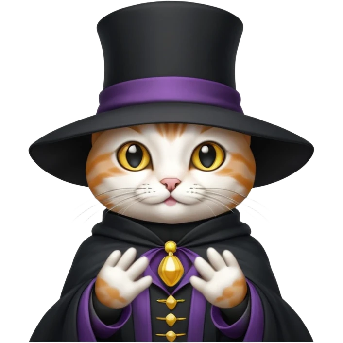 Chien magicien est chat avec un chapeau emoji