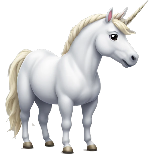 unicorn doing a standing squat emoji