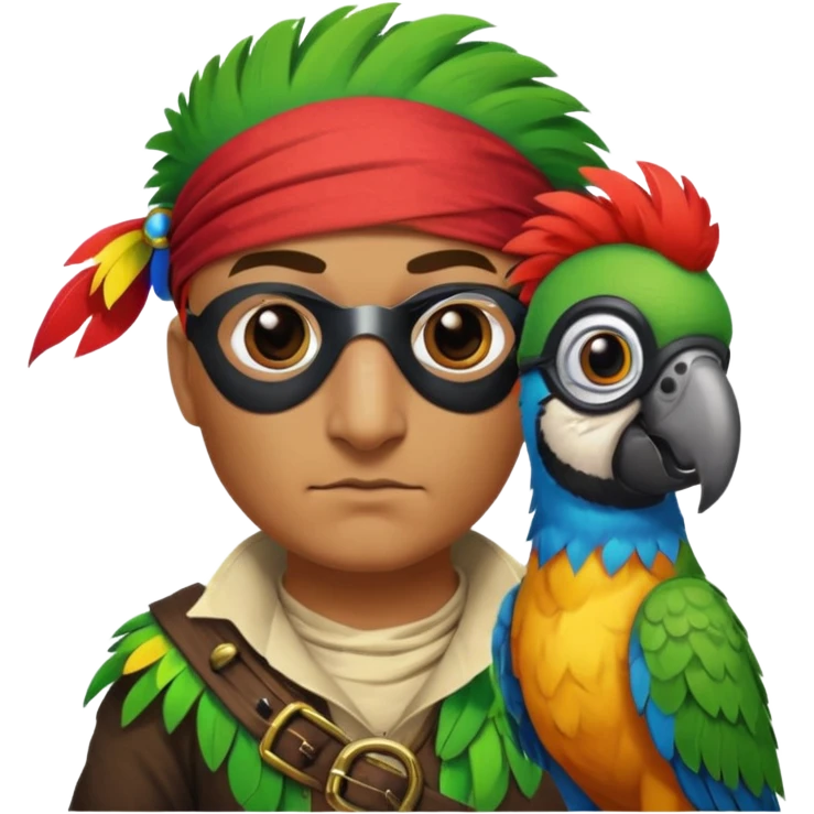 pirate and parrot emoji