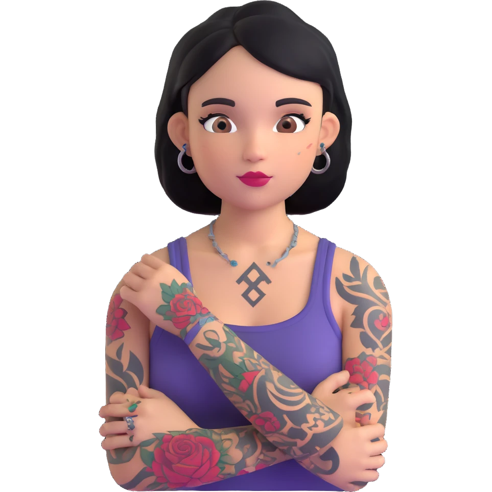 tattooed girl emoji
