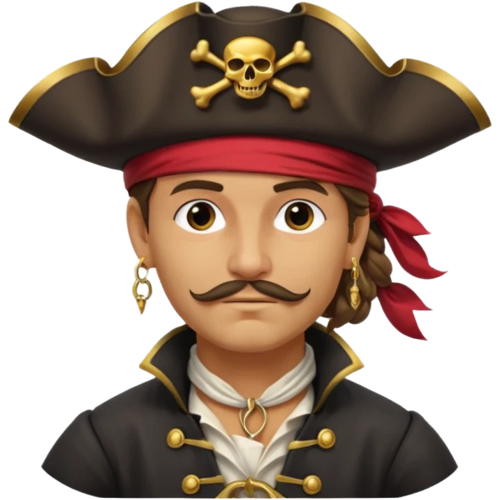 create an emoji of pirate capitan on the bow of the ship in epic posture emoji