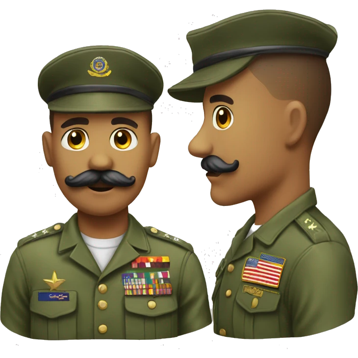 A military emoji with a mustache and his name is Salil emoji