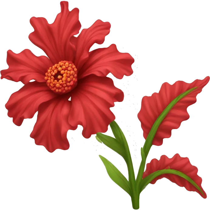 Red frilly flower  emoji