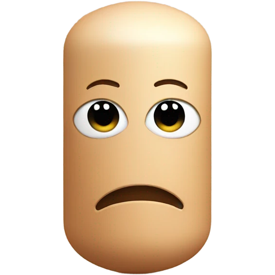 Large skin color cylinder attached to two skin colored spheres emoji
