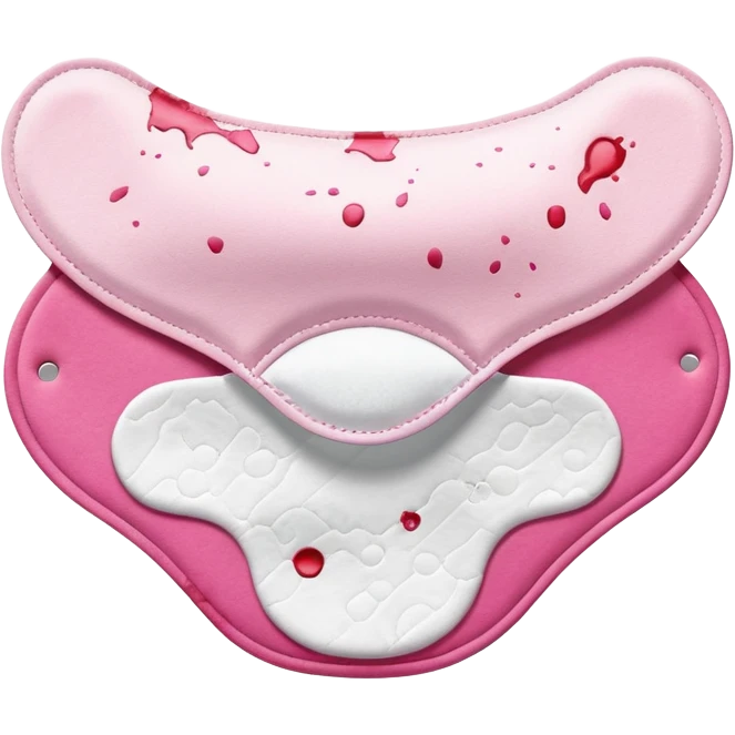 used feminine sanitary pad with visible blood stains emoji