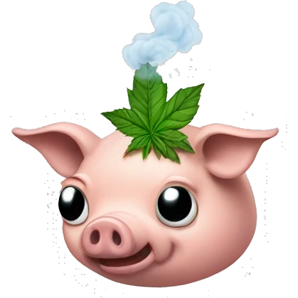 Pig weed smoke emoji