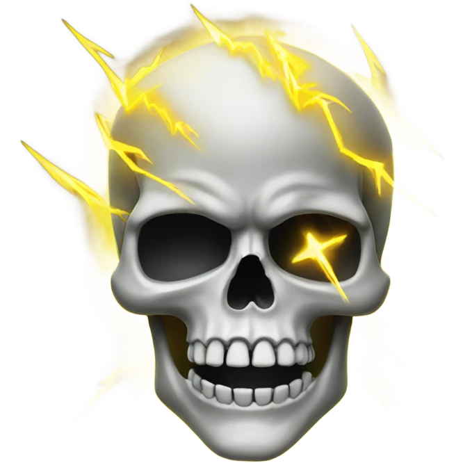 Hawaiian Skull with yellow lightening bolt  emoji