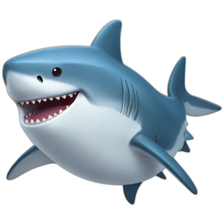 A friendly shark emoji