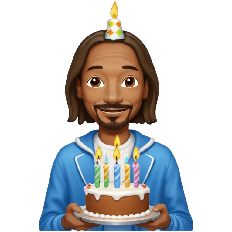 snopp dogg holding birthday cake emoji