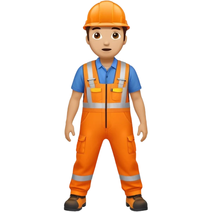 engineer hi-vis orange overalls trips emoji