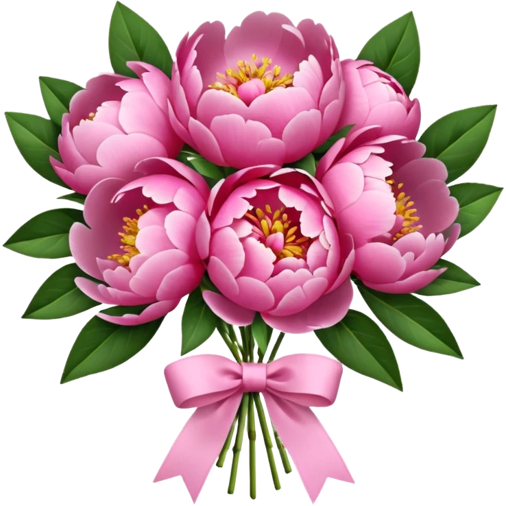 Bouquet of pink peonies emoji
