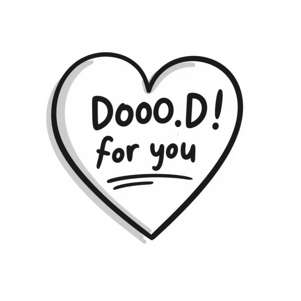 heart-shaped sticky note with handwritten text emoji