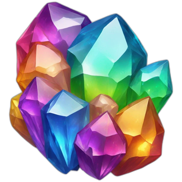 Rainbow crystal cluster emoji
